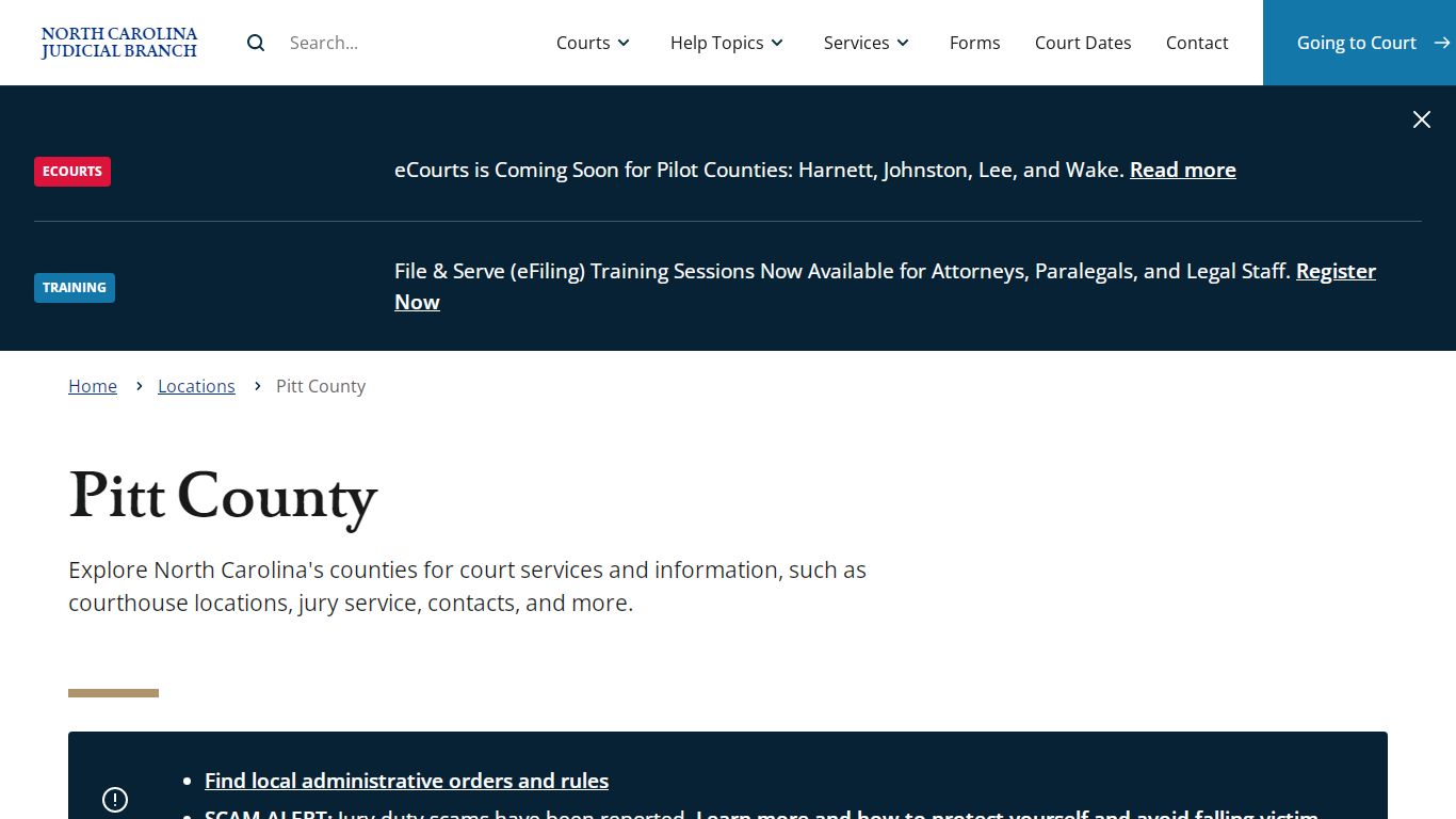 Pitt County | North Carolina Judicial Branch - NCcourts